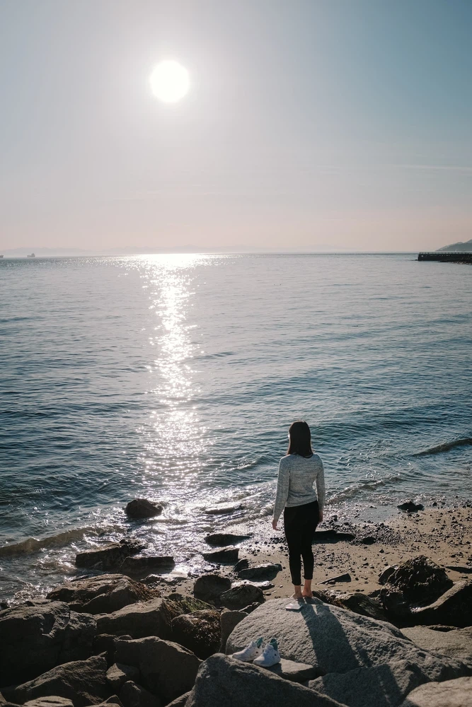 Student on the beach