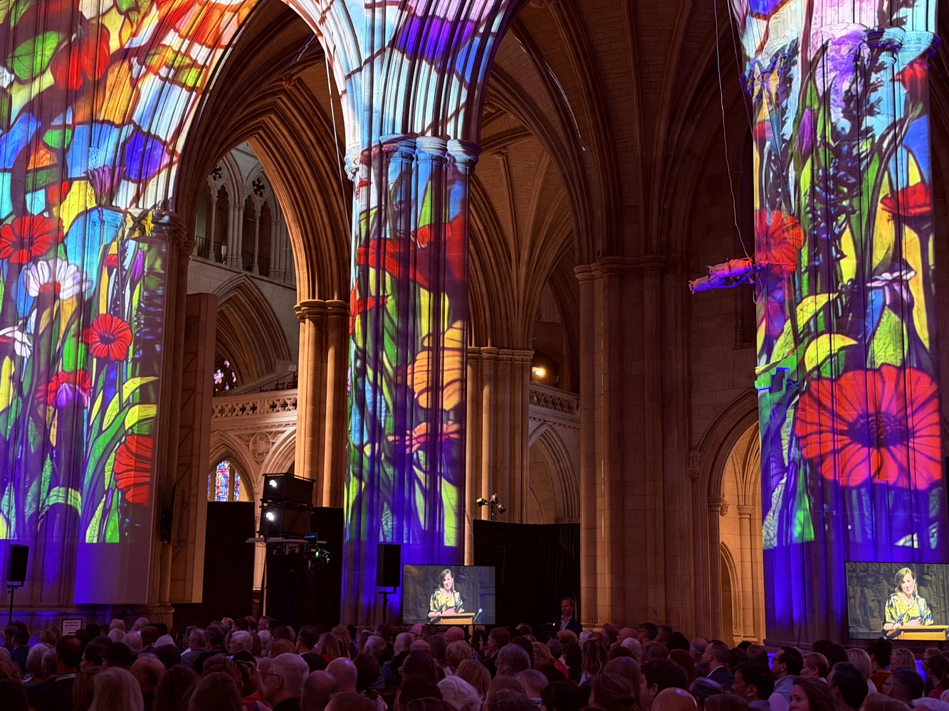 National Cathedral in Washington, DC, featuring projections by Stephen Proctor