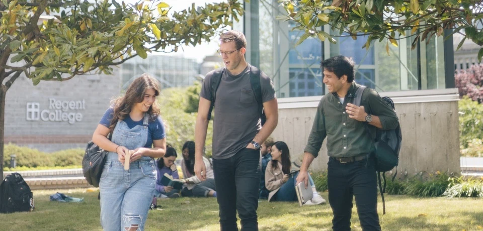 Students walking outside
